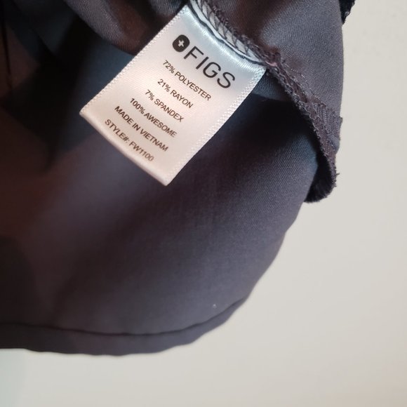 Figs Limited Edition Charcoal Grey Casma Three-Pocket Scrub Top XS - Picture 8 of 10